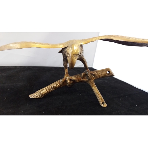 733 - Brass Eagle. 16cm High. Wing Span 48cm.