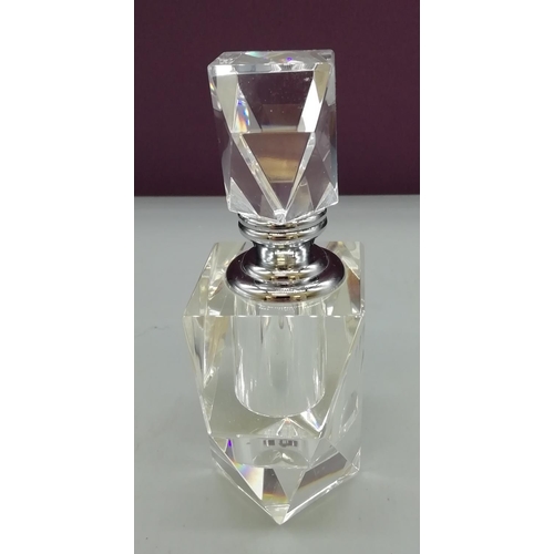 78 - Cut Glass Art Deco Perfume Bottle. 12cm High