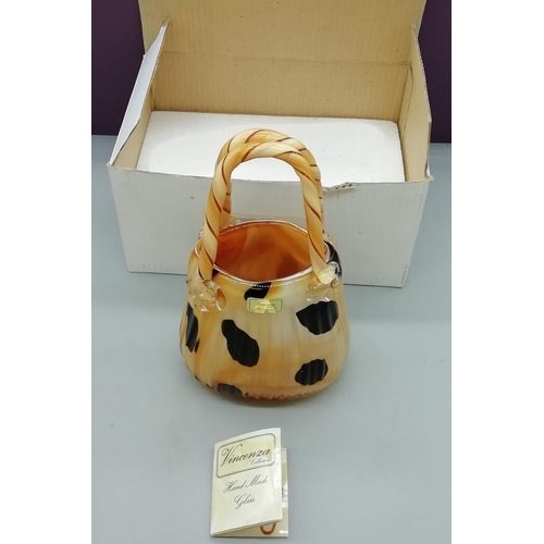 431 - Vincenza Glass 22cm Handbag - Boxed