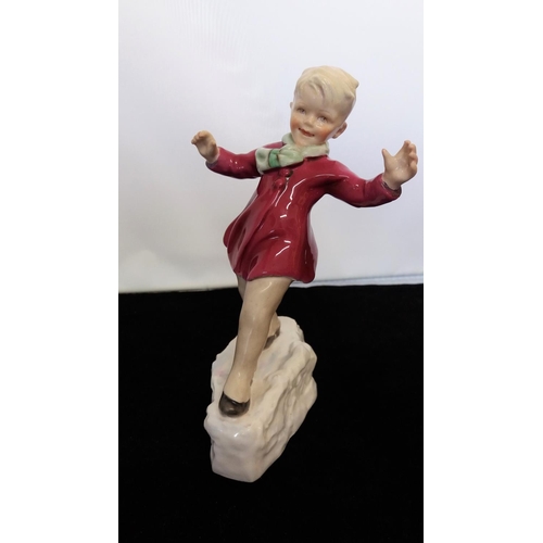 49 - Royal Worcester Figure 'January' plus Royal Worcester Point of Sale Sign.