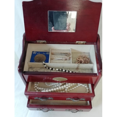 754 - Jewellery Box and Contents.