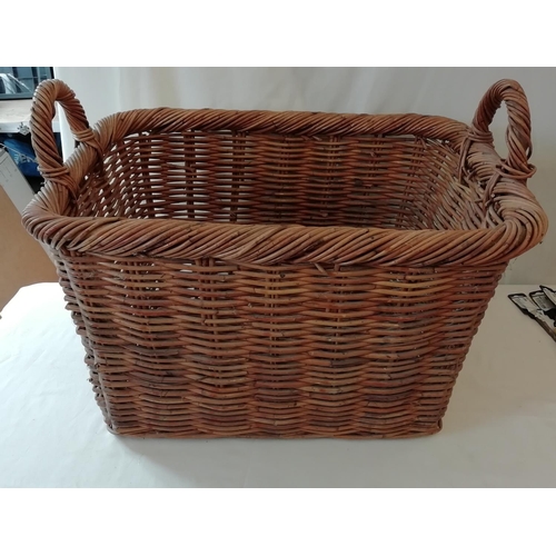 767 - Wicker Log Basket. 63cm x 46cm x 48cm. This Lot is Collection Only.