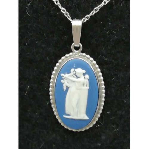 107 - Wedgwood Hallmarked Pendant and Chain plus Ring.