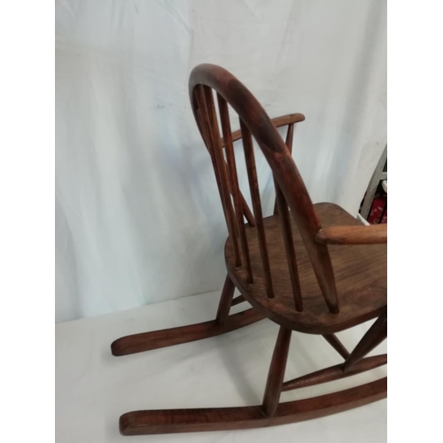 114 - Wooden Rocking Chair. 76cm High, 60cm Wide, 40cm Deep. Rockers 76cm. This Lot is Collection Only.