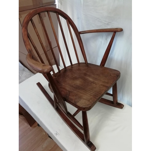 114 - Wooden Rocking Chair. 76cm High, 60cm Wide, 40cm Deep. Rockers 76cm. This Lot is Collection Only.