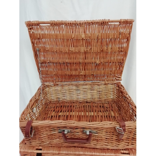 117 - 2 x Wicker Baskets. Largest Being 60cm Long, 44cm Wide, 31cm High. This Lot is Collection Only.