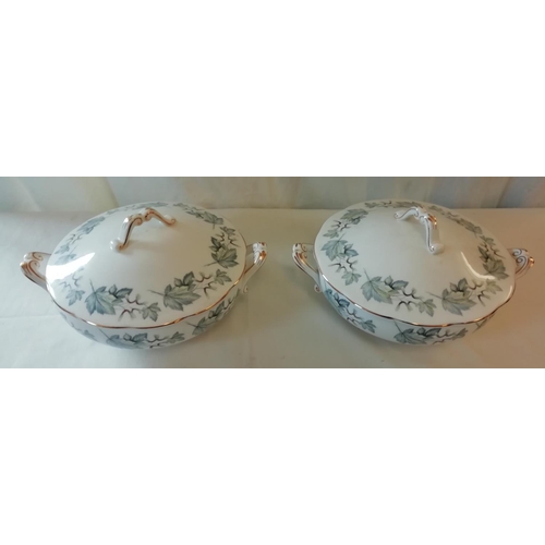 126 - Royal Albert China Tureens (2) in the 'Silver Maple' Pattern. 1 Tureen is 2nds Quality. 26.5cm Handl... 