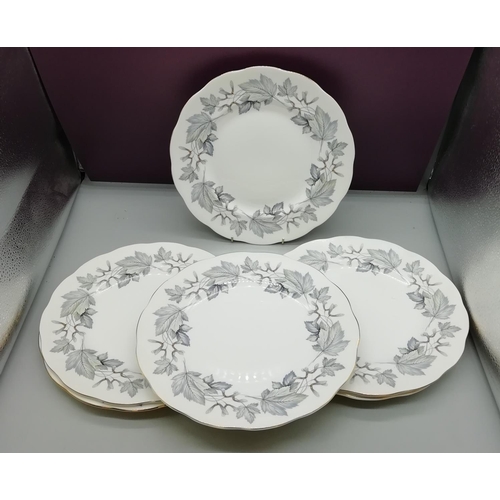 127 - Royal Albert 26cm Dinner Plates in the 'Silver Maple' Pattern (6).