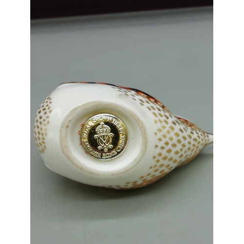 13 - Royal Crown Derby Wren Paperweight with Silver Stopper.