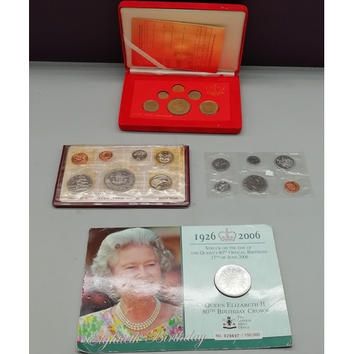 163 - Collection of Seal Sets to include Canadian 1968 Set, Queen's 80th Birthday Coin, New Zealand 1983 S... 