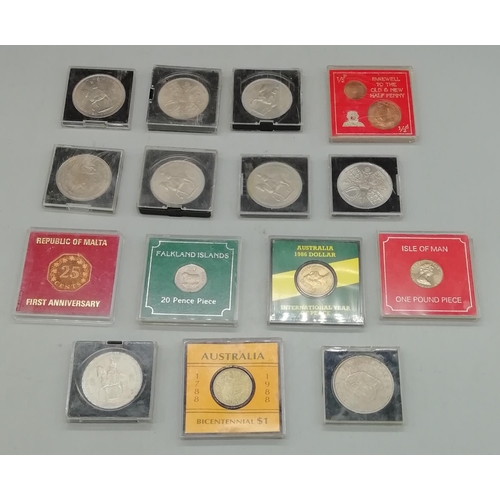 164 - Collection of Mixed Cased Coins from UK and Abroad (15).