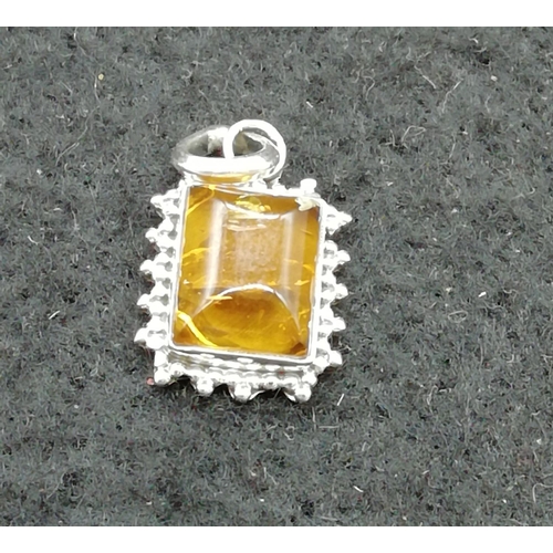 178 - Sterling Silver and Amber Pendant.