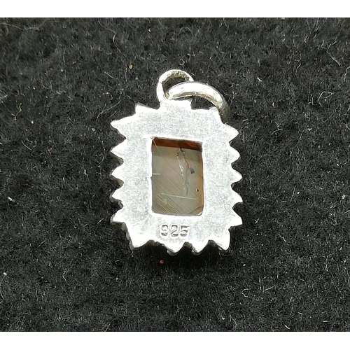 178 - Sterling Silver and Amber Pendant.