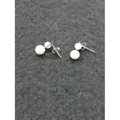 180 - Sterling Silver and Pearl Earrings.