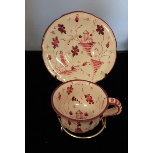 180A - Alfredo Santarelli Hand Painted Majolica Pottery 1920s Tea Set.