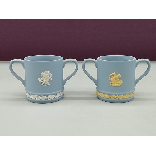 189 - 6 x Wedgwood Jasper Mini Loving Cups. Complete Limited Edition Set. 4cm High.