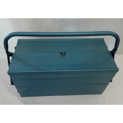 222 - Blue Metal Cantilever Toolbox.