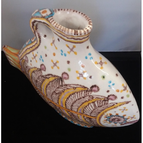 25A - 1960s Vincenzo Pinto Vietri Mid Century Italian Pottery Fish Vase. 32cm High.