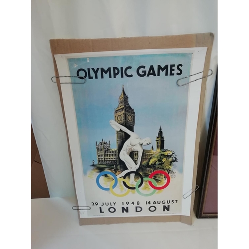 260 - Framed and Glazed Huntley & Palmer Advertising Poster 40cm x 30cm plus London Olympic Poster for 194... 