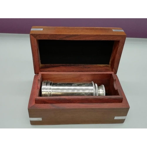 269 - Boxed White Metal Mini Telescope. 16.5cm when Fully Drawn.