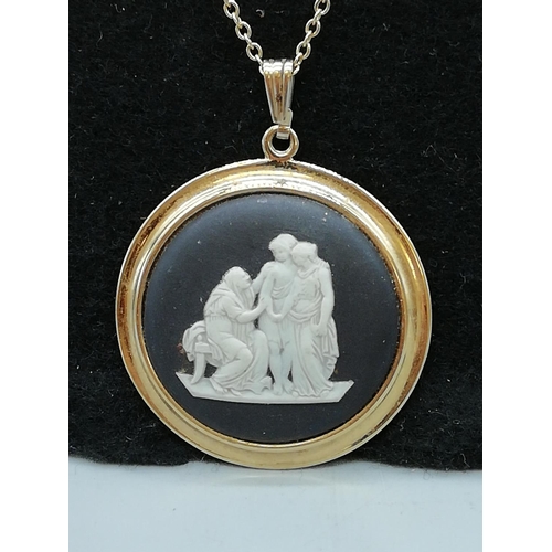270 - Wedgwood Black Jasper Necklace.