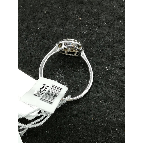 274 - 925 Silver Swarovski Crystal Oval Ring with Tags.