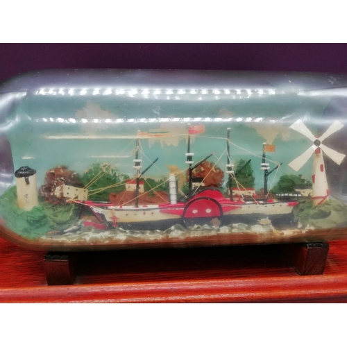 281 - Paddle Steamer Ship in Bottle.