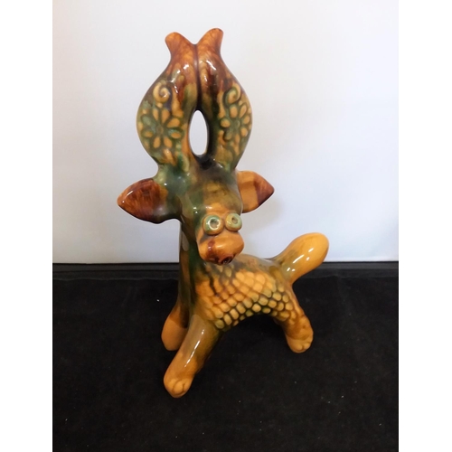 293 - Ukraine Majolica Deer Figure by Valeriy & Nadezhda Protorvev from their 'Good Animals' Collection, c... 