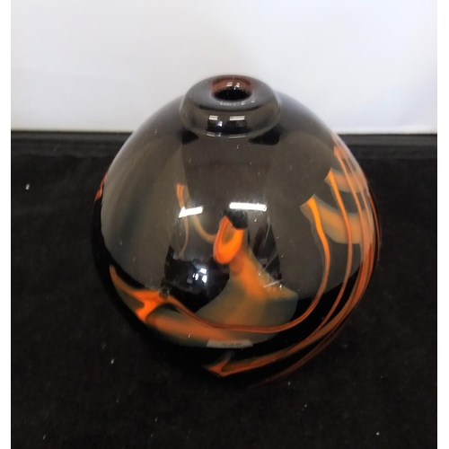 299 - Rare Signed Studio Art Glass Vase by Karlin Rushbrooke c1970s. 13cm High.