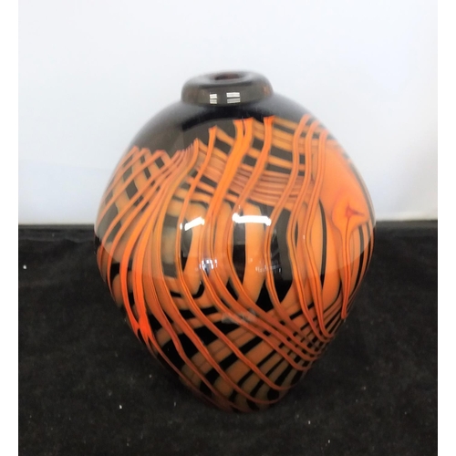 299 - Rare Signed Studio Art Glass Vase by Karlin Rushbrooke c1970s. 13cm High.