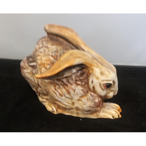 305 - Guido Cacciapuoti Mid Century Italian Long Eared Rabbit Figure. 11cm High, 13cm Long.