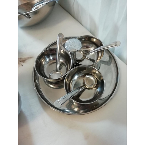 30A - Balti Stainless Steel Set including Rice/Balti/Dip Items.