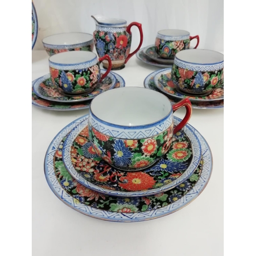 36 - 21 Piece Japanese Teaset. Nibble to Rim of 1 Cup.