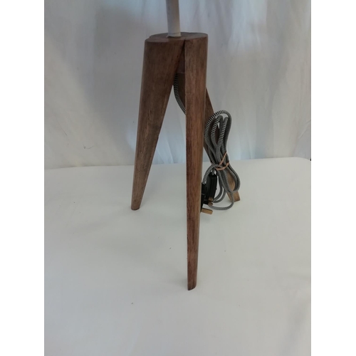 4 - Retro Teak 57cm Table Lamp with Metal Shade. W/O