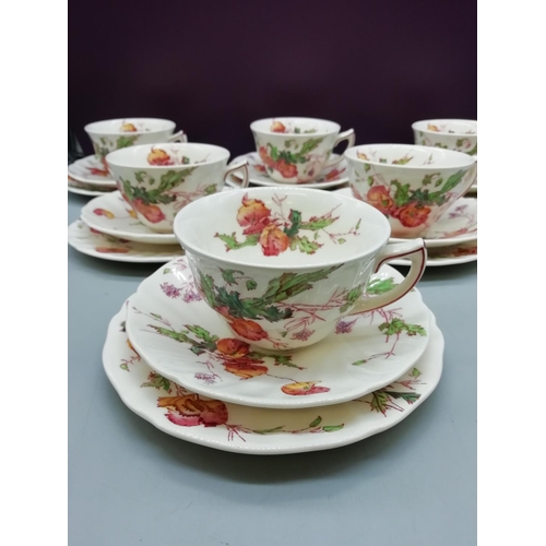 41 - Royal Doulton Trios in the 'Sherborne' Pattern (6).