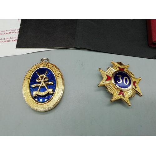 44 - 2 x Masonic Badges plus Ephemera.