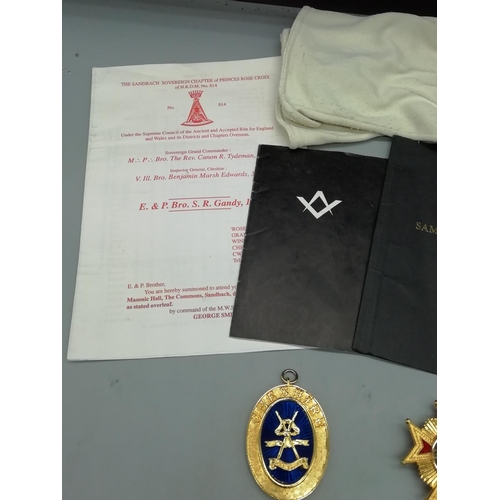 44 - 2 x Masonic Badges plus Ephemera.