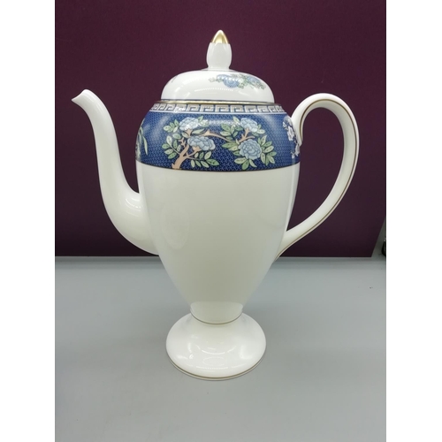 58 - Wedgwood Coffee Pot in the 'Blue Siam' Pattern plus James Kent Cake Stand.