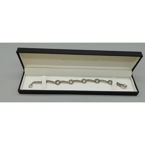 66 - 925 Silver and Cubic Zirconia Bracelet - Boxed.