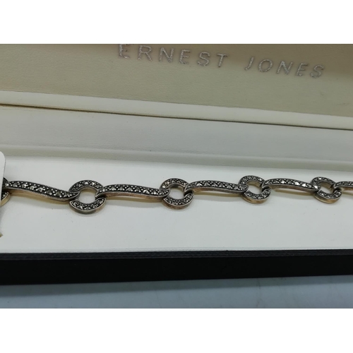 66 - 925 Silver and Cubic Zirconia Bracelet - Boxed.