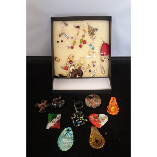 727 - Collection of Art Glass Pendants (10) and Jewellery Assortment.