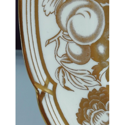 8 - Spode Bone China 27cm Hand Gilded Cabinet Plate depicting Fruit. Signed M.Edge.