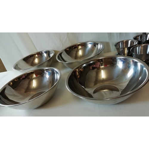 80A - Stainless Steel Large Bowls (4), Dip Set plus Fruit/Prawn Cocktail Dishes (6).