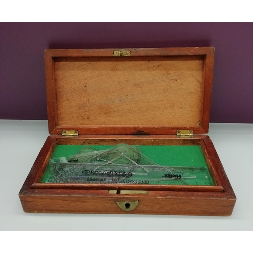 82 - Wooden Box containing Drawing Items.