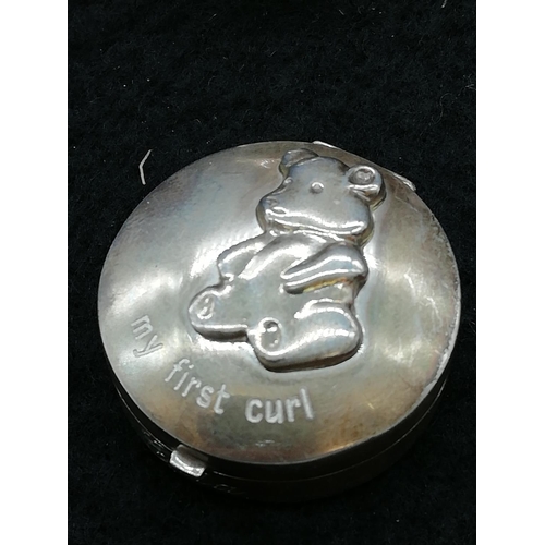 87 - 2 x Hallmarked Silver Pots - Babies First Curl and Babies First Tooth.