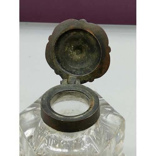 92 - Glass Inkwell with Metal Top.