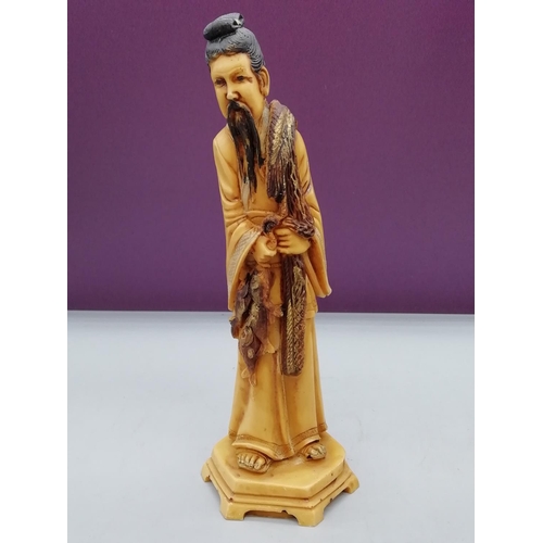 99 - Pair of Oriental Resin Figures. 21cm High.