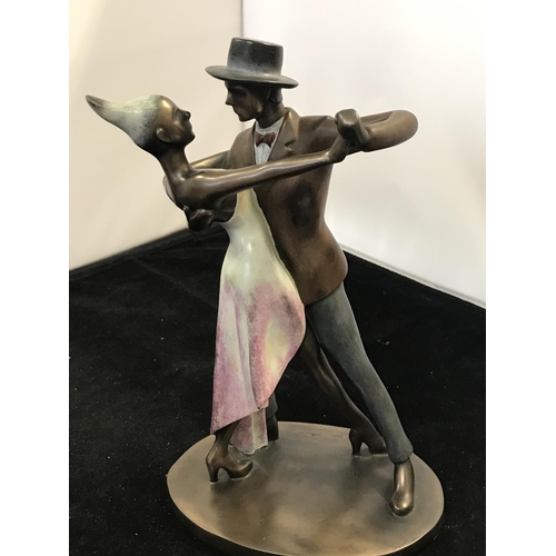 150 - Bronze Effect Dancing Couple. 25cm High.