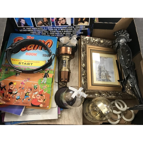 160 - Box of Assorted Items including Pictures.