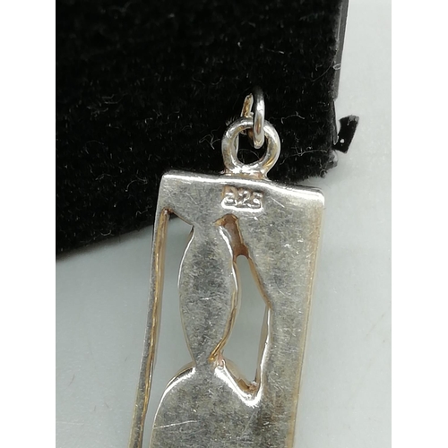 160H - 925 Silver Mother of Pearl Drop Earrings. 9.2 Grams.